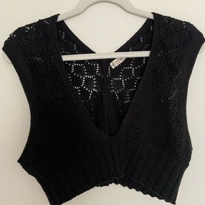 Black Knit Sleeveless Top